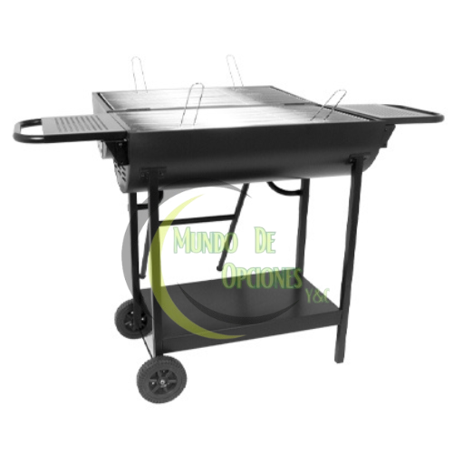 GrillDual™ - Parrilla Doble a Carbón de Acero Negro